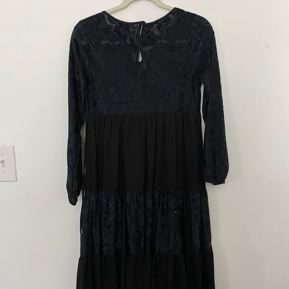 Midi blue and black dress